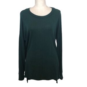 FORTUNE + IVY Sweater Women's Size Medium Forest Green Knit Pullover Long Sleeve
